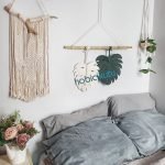 Monstera Makrome Yaprak Duvar Süsü 2’li-Yeşil Krem-Dekor