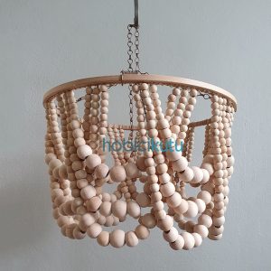 Osisi Ahşap Boncuklu Avize